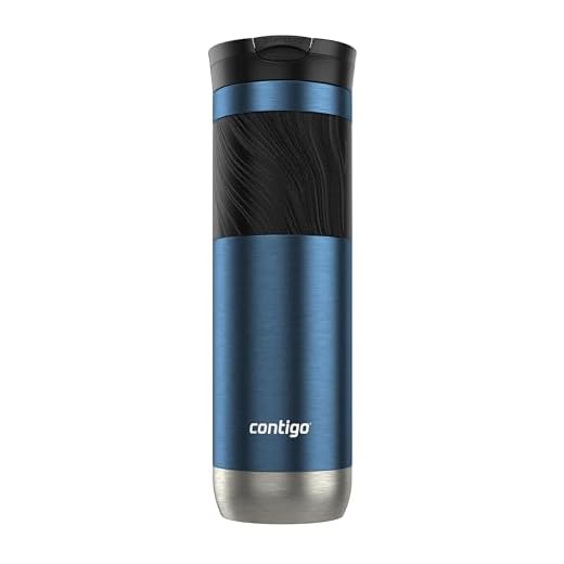 Contigo Byron 2.0 Stainless Steel Travel mug with Snapseal Lid and Grip, 24oz, Blueberry, BPA Free and Leak Proof