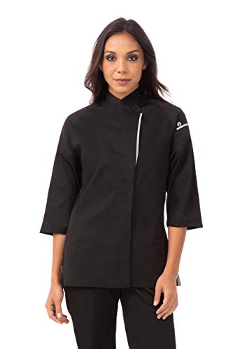 Chef Works Women's Verona Chef Coat, Black, Medium