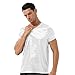 Sholeno Mens Satin Silk V Neck Short Sleeve Pullover T-Shirt Loose Fit Pajamas Tops Nightwear White X-Large