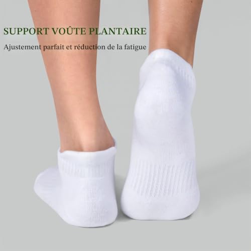 Wamicu 10 Paires Chaussettes Basses Homme Antidérapantes Coton Courtes – vue 5