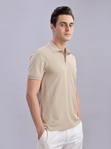 Image of Tommy Hilfiger Solid Regular Fit Cotton Polo T-Shirt