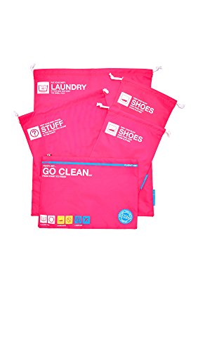 Flight 001 Women's Go Clean Bag Set, Pink, One Size