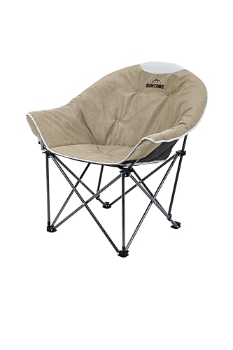 OUTDOOR LIVING SUNTIME Silla de sofá de gran tamaño, acolchada, portátil, estable, cómoda, plegable, para camping, senderismo, bolsa de transporte