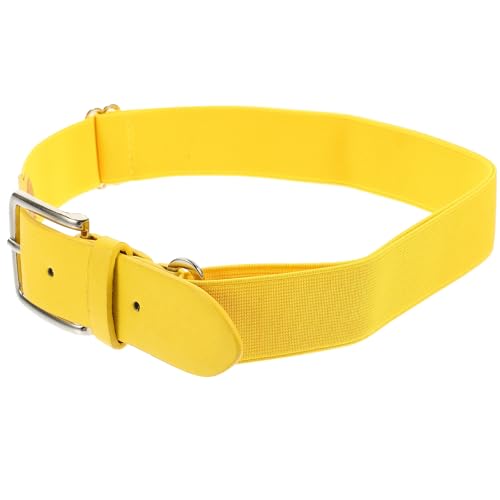 Ceinture de baseball élastique unisexe réglable jaune pour sport de softball
