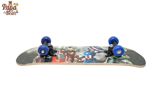 Image of BABAFAB Portable Handheld Lightweight Skateboard 24 inchX 6 inch Light Flashing 4 Wheels Mini Cruiser Skateboard, Beginners Longboard Suitable for Kids (Marvel Avengers)