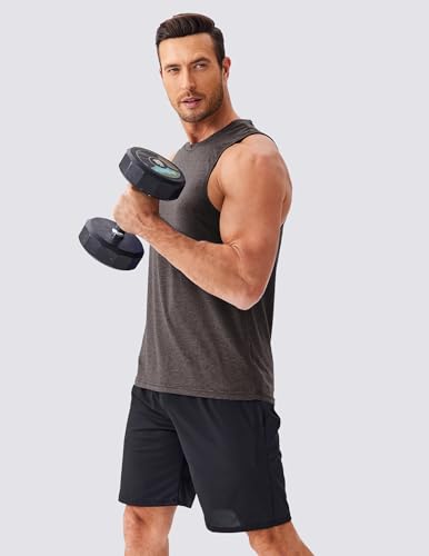 Image of PINSPARK Men's Tank Tops Quick Dry Summer Workout Muscle Shirt Athletic Casual Sleeveless Shirts for Bodybuilding Beach Gym