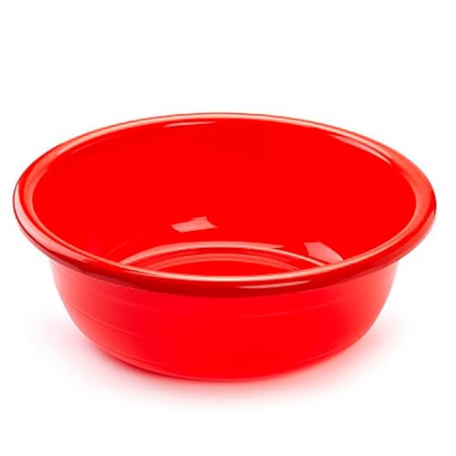 Acan Tradineur - Barreño Redondo de plástico, Cubo, Tina, Multiusos, Limpieza, Ligero y Resistente, Fabricado en España - 30 litros - 56,5 x 19 cm - Color Aleatorio