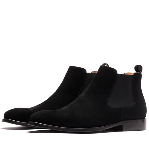 Image of Chelsea Boots Men Genuine Leather,Non-Slip, Plain Toe, Casual and Comfortable
