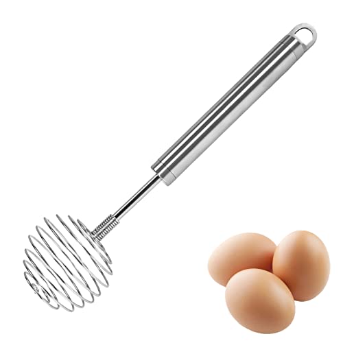 DZAY Fouets de Cuisine à Ressort Spirale, Batteur à Oeufs Manuel avec Poignée en Acier INOX, Fouet Patisserie Ballon Fouet Mousseur à Oeufs pour Mélanger Oeuf Crème Battre Ustensiles de Cuisine