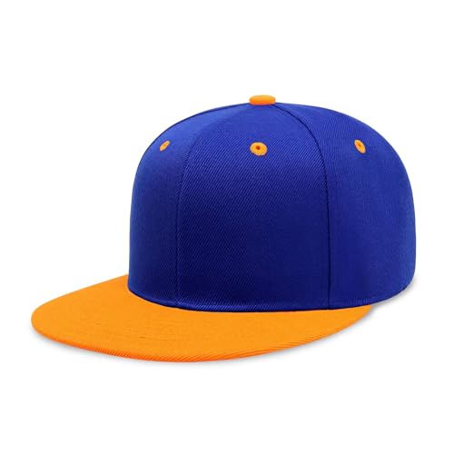 Image of CHOK.LIDS Flat Bill Visor Classic Snapback Hat Blank Adjustable Brim High Top End Trendy Color Style Plain Tone Baseball Cap