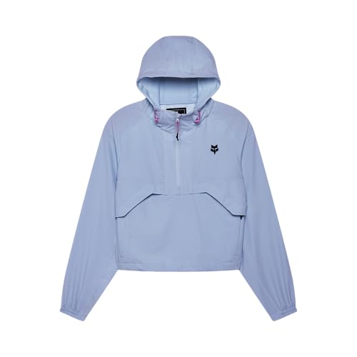 Fox Racing Chaqueta cortavientos de supervivencia para mujer | Chaqueta de montaña elástica en 4 direcciones con media cremallera y cordón Shockcord – Azul cachemira, XL