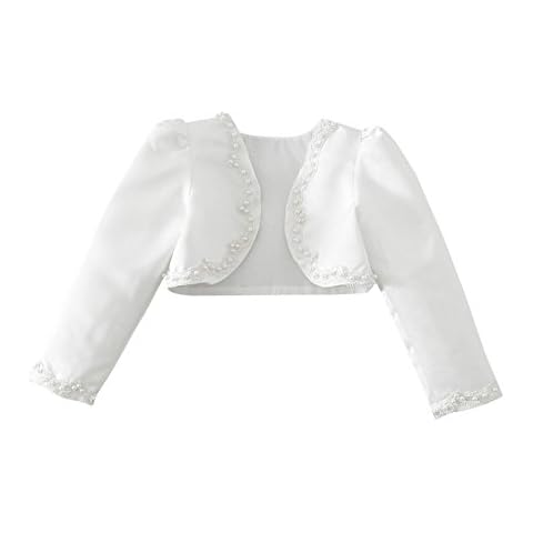 iiniim Girls Satin Beaded Bolero Jacket Cover