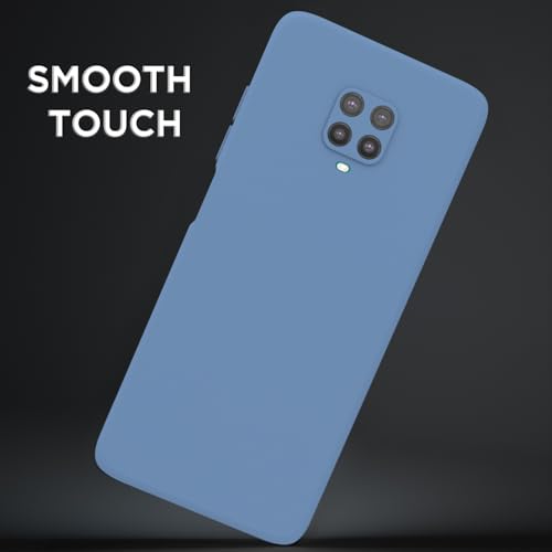 Image of Outlouders Back Cover for Redmi Note 9 Pro /Note 9 Pro Max /Poco M2 Pro /Note 10 Lite | Camera Protection | Durable Soft Matte Silicone Bumper Case (Aqua Blue)