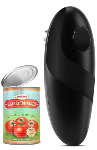 Battery Operated Electric Can Opener – Automatic, Hands-Free, Smooth Edge, One-Touch Canopener for All Can Shapes and Sizes, Portable and Safe Kitchen Gadget, Easy to Use for Seniors and Arthritis