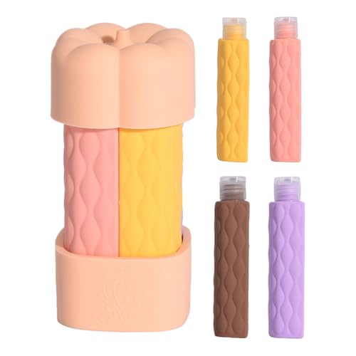 Generiska reseflaskor för hygienartiklar, påfyllningsbara vätskebehållare – multifunktionell 4-i-1 påfyllningsbar resebehållare för vandring, camping och utomhusaktiviteter