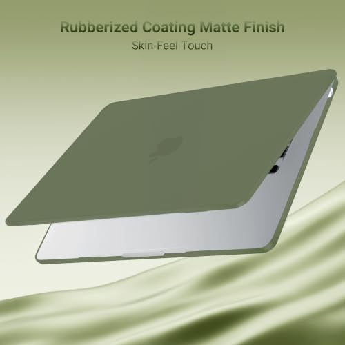 Image of MOSISO Compatible with MacBook Air 15 inch Case M5 M4 M3 M2 2026 2025-2023 | Model A3448 A3241 A3114 A2941, Scratch-Resistant Ultra-Thin Protective Hard Shell Case Cover, Army Green