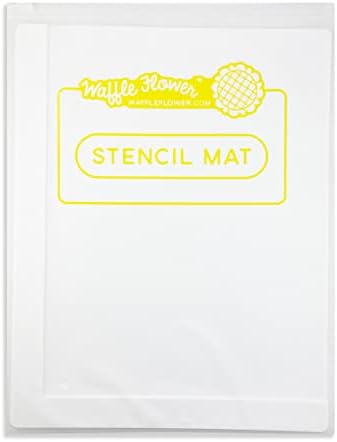 Waffle Flower Stencil Mat - Matte White Silicone Craft Mat w/Storage Bag for Ink Blending. Non-Slip, Waterproof, Heat-Resistant, Non-Stick and Non-Reflective. 9x12" Open Edge for Bigger Media Sizes.