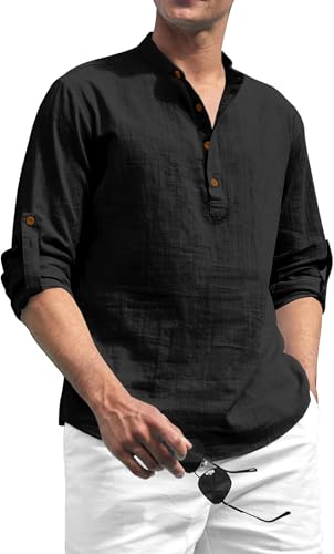 Image of Zombom Cotton Polyester Blend Solid Casual Regular Fit Mandarin /Chinese Collor Short Kurta for Men