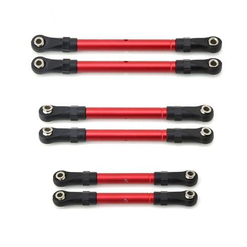 RC�������i Compatible With Traxxas For Hoss For Slash For Rustler 4WD 1/10 RC �J�[�p�X 6�Z�b�g �A���~���b�h�A�[�� ���b�h�G���h�t��(Red)