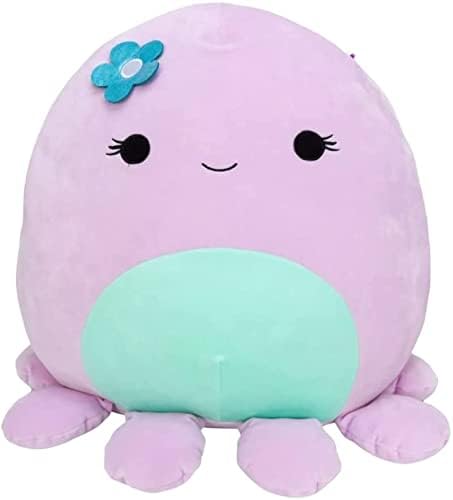 Squishmallows Official Kellytoy Plush 8 Inch Squishy Soft Plush Toy Animals (Violet Octopus (with Flower))