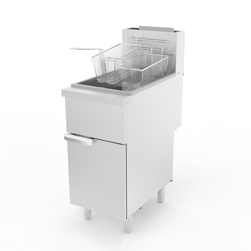 Commercial Gas Deep Fryer 50 lb, 4-Tube, Stainless Steel