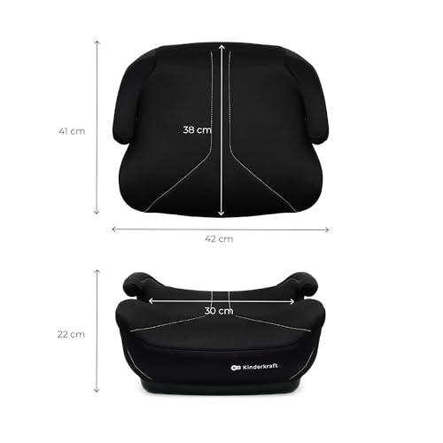 Kinderkraft I-Boost 2 i-Size Car Booster Seat 125-150 cm, Ultra-Light, Comfortable, Safe, Ergonomic Armrests, Easy to Install, Machine Washable, Lightweight 1.2 kg, Black - Image 6