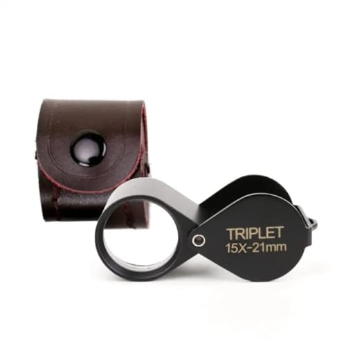 顕微鏡 ポケット光学ガラス折りたたみ宝石拡大鏡ポータブルハンドルーペ手持ち虫眼鏡 10x 20x 30x(15x)