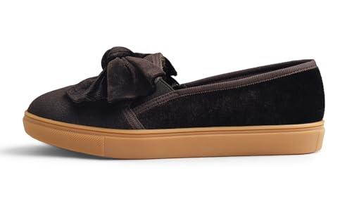 Image of FEVERSOLE Women's Casual Slip On Sneaker Fashion Bow Tie Loafer Flats