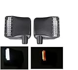 Lantsun LED Sidelight Vehicle headlights Rearview Car White Side Mirror Lights Smoked Lens W/Yellow Turn Signal Light For Wrangler JK JKU 2007-2018 Pair