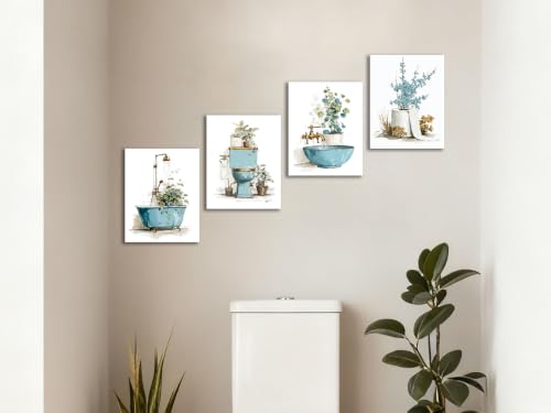 Image of Frimeeme Botanical Bathroom Wall Art, Unframed, 8x10 Inches
