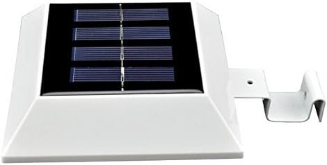 Solar Powered 4 LED Light for Outdoor Garden, Roof Gutter, Fascia Board, Fence, Tiki Hut, Dog House, Tree, Outside Garage Door, Wall Etc.. with Bracket (Small Accent Light)