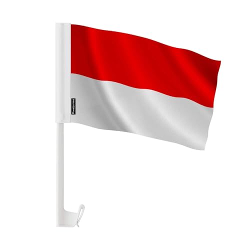 Drapeau Voiture Indonésie anti-déchirure 30x45cm en polyester pour cortège sûr