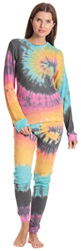 Just Love Women's Tie Dye Two Piece Thermal Pajama Set 6962-10688-M