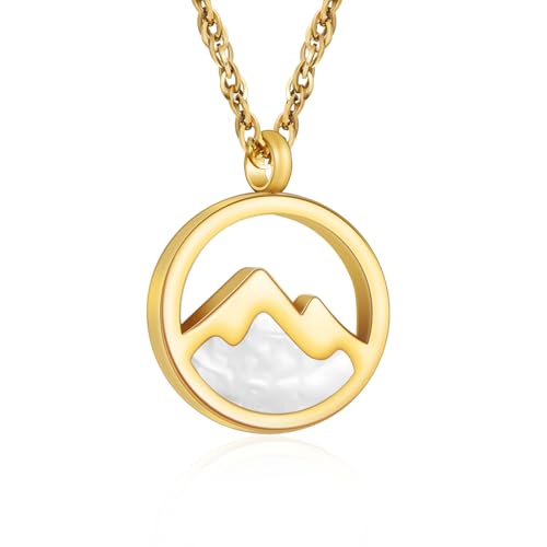 XIUDA Mountains-Faith Cremation Urn Necklace for Ashes Keepsake Stainless Steel Cremation Jewelry for Human Ashes Memorial Urn Pendant for Women