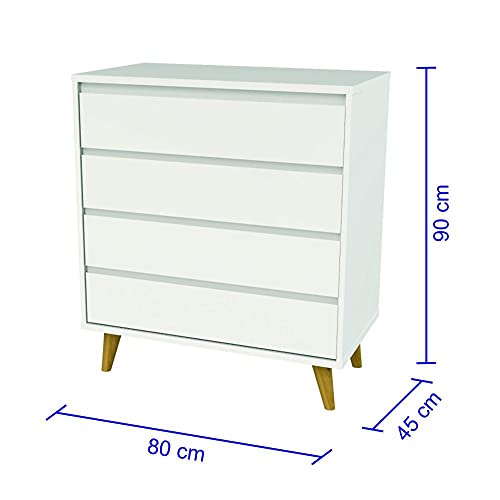 Quarto de Bebê com Guarda Roupa Cômoda 4 Gavetas e Berço com Capitonê Lorena Carolina Baby Branco/ma