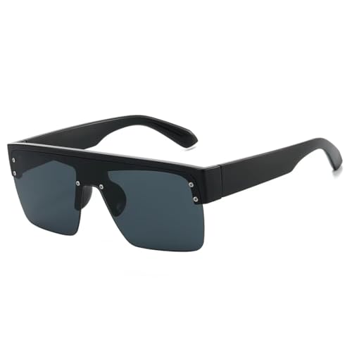Lunettes de soleil vintage verres miroir dégradés monture semi-cerclée noire