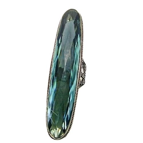 Bague émeraude en argent 925 vintage et fait main pour femme