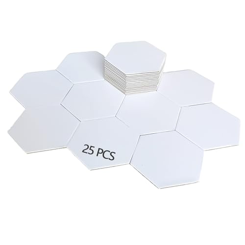 Newzela Hexagon Blank Slate Board Game, 25 Pcs Blank Game
