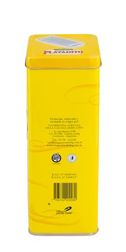 Playadito - Yerbero de Chapa enthält 500g Yerba Mate mit Sticks Ideal zum Teilen mit Freunden
