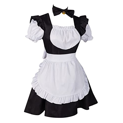 SLENDIPLUS Vestido sexy de empregada Coaplay Maid's Soft Cute Girl Maid's, Branco, Medium