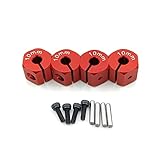  Leonnn 4pcs 1 2 mm Espesor del Cubo hexadecimal de la Rueda 7/8/9/10/11/12 mm for 1/10 RC Rastreador axial SCX10 MST 90046 RC Pieza del vehículo ( Color : Red 10MM )