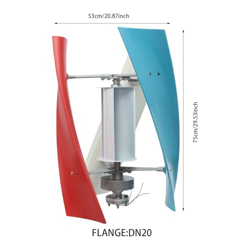 Wind Turbine Generator Kit, 100W 12V Vertical Axis Wind Turbine Generator with Controller & Wind-Assisted Wheel, 3 Blades Wind Power Generator Permanent Magnet Generator for Boats,Home,RV,Streetlight
