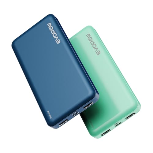 Evopow 2-Pack Portable Charger, Slimmer 10000mAh Power Bank...