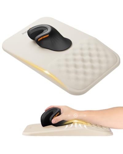 Image of ProtoArc MP50 Ergonomic Mouse Pad with Wrist Rest, MP50 Mousepad with Massage Design, Soft Memory Foam and Non-Slip PU Base for Pain Relief, Desk, Home, Office, 12x8 Inches, Beige (Mouse Not Included)