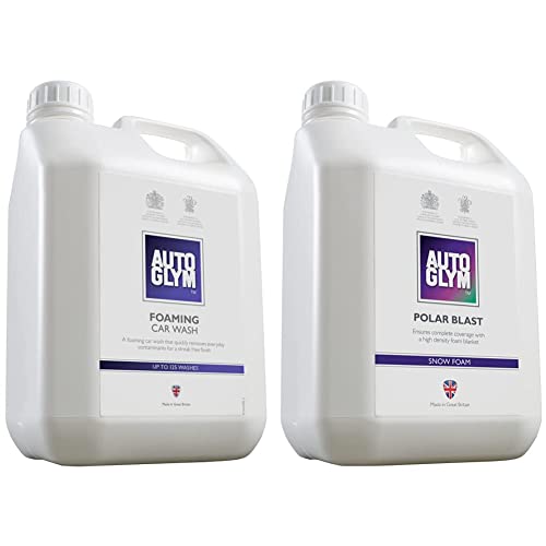 Autoglym Foaming Car Wash, 2.5 Litres - High Foaming Shampoo, Car Cleaning Shampoo For All Bodyworks, Streak Free Finish & Polar Blast, 2.5L - Thick Snow Foam Pre-Wash pH Neutral Car Cleaner