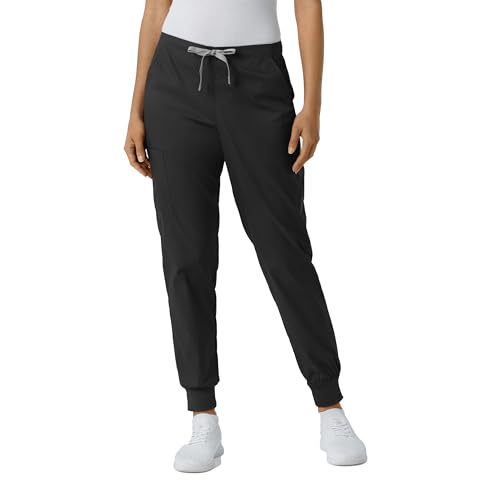 Image of Wink W123 Women's Flex-n-Reach Track Scrub Pant, Black, Large Petite