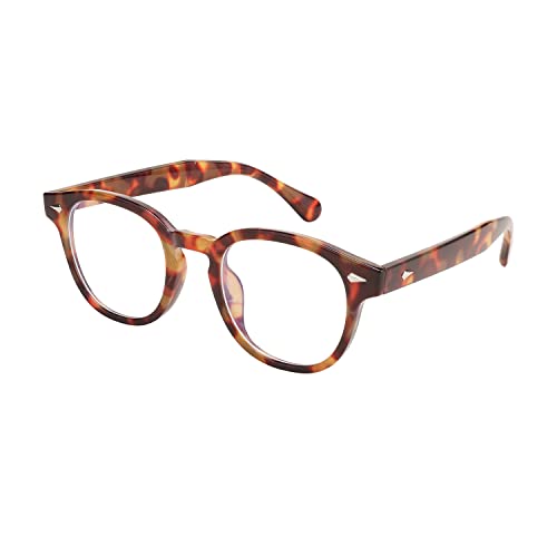 Image of FEISEDY Retro Vintage Round Blue Light Blocking Glasses Classic Eyewear Frame for Women Men B2349