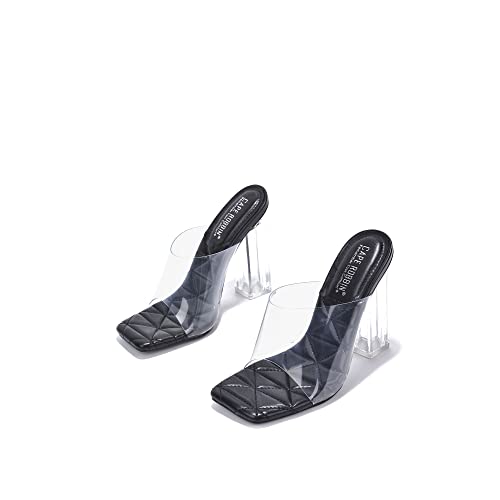 Pensy Square Toe Clear Block High Heels (Pensy)3