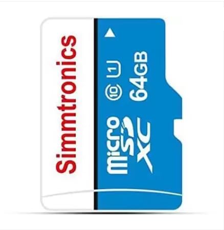 Image of Simmtronics 64GB microSDXC Memory Card, Class 10, 100 MB /s, Speed with High Performance of Data Transfer, for Better Photos & Full HD Video for Smartphone's, Tablet, Digital Camera, 5 Yrs Warranty.