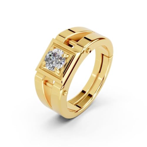 Image of Miss Highness 925 Pure Silver Solitaire Ring for Men and Boys | Minimal Adjustable Design | Silver Jewellery With Authenticity Certificate | Gift for Husband Boyfriend | Casual Wear Ring